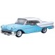 1957 Oldsmobile 88 Convertible - Assembled -- Top Up (Banff Blue, Alcan White), HO, Oxford Diecast 87OC57002