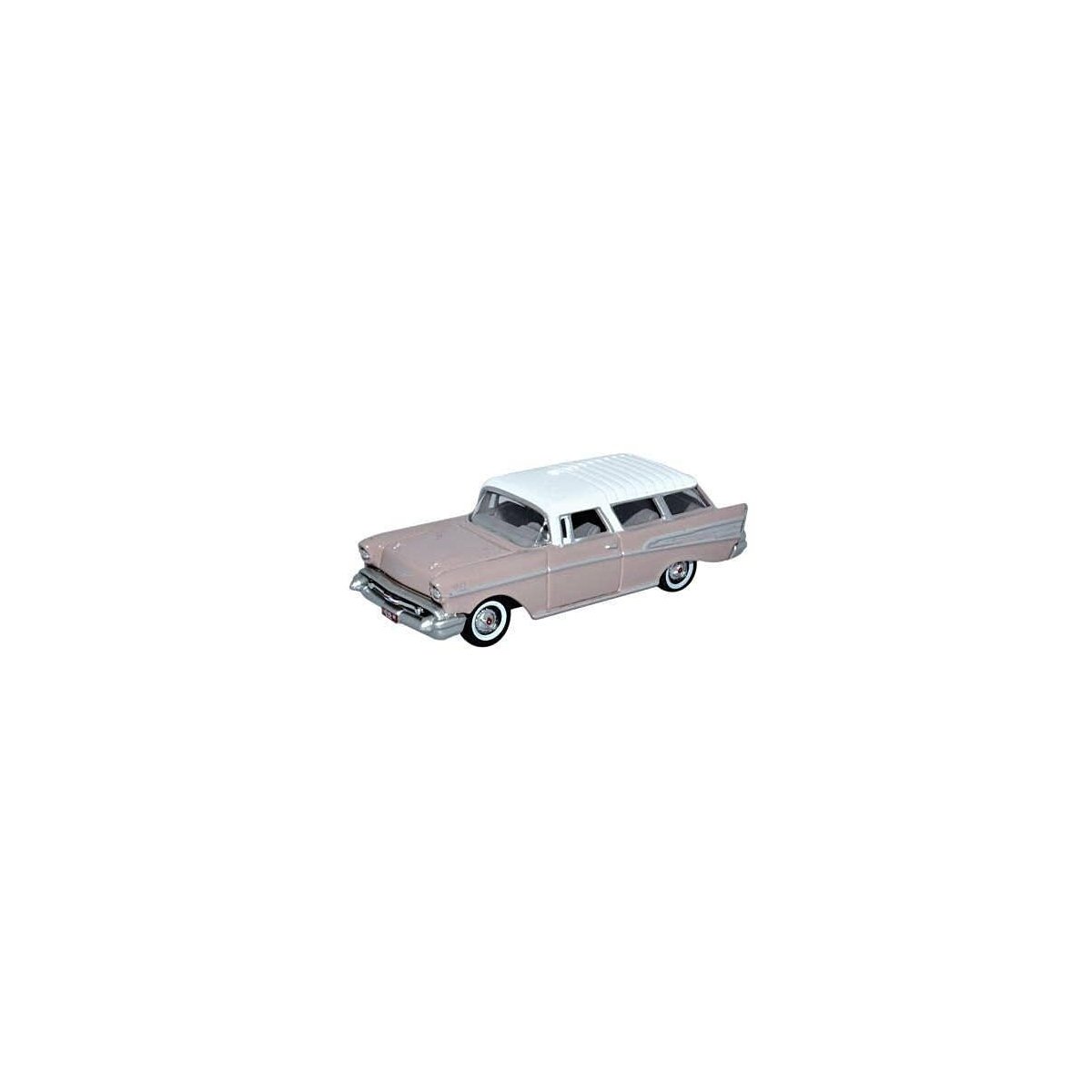 1957 Chevrolet Nomad 2 Door Station Wagon - Assembled -- Dusk Pearl, Imperial Ivory, HO, Oxford Diecast 87CN57001