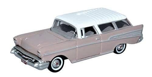 1957 Chevrolet Nomad 2 Door Station Wagon - Assembled -- Dusk Pearl, Imperial Ivory, HO, Oxford Diecast 87CN57001