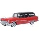 1954 Buick Century Estate Station Wagon - Assembled -- Matador Red, Carlsbad Black, HO, Oxford Diecast 87BCE54004