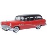 1954 Buick Century Estate Station Wagon - Assembled -- Matador Red, Carlsbad Black, HO, Oxford Diecast 87BCE54004