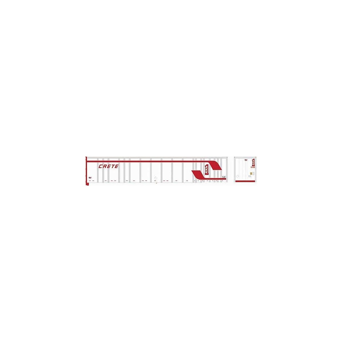 53′ Platewall Highway Trailer - Assembled -- Crete 10177 (white, red), HO, Bowser Manufacturing Co. 43288