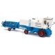 1982 Fortschritt E 514 Farm Combine Head, Trailer and Driver - Assembled -- White, Blue, Red, HO, Busch Gmbh & Co Kg 40176