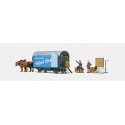 Working People -- Moving Wagon with 2 Horses, Figures & Accessories, HO, Preiser Kg 30494