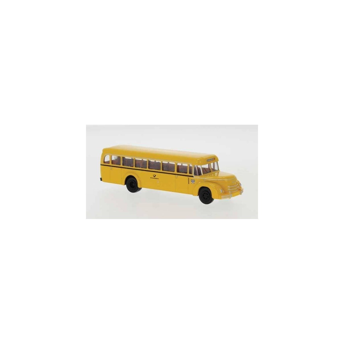1952 MAN MKN Rundhauber/Round Hood Bus - Assembled -- German Post (yellow, black, German Let, HO, Brekina Automodelle 59222