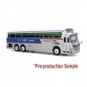 1971 Eagle Model 05 Bus - Assembled -- KG Lines Greyhound/Trailways (white, blue, red), HO, Iconic Replicas 870546