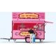 Sweets Concession Trailer with Figures -- 4 Figures, HO, Preiser Kg 10748
