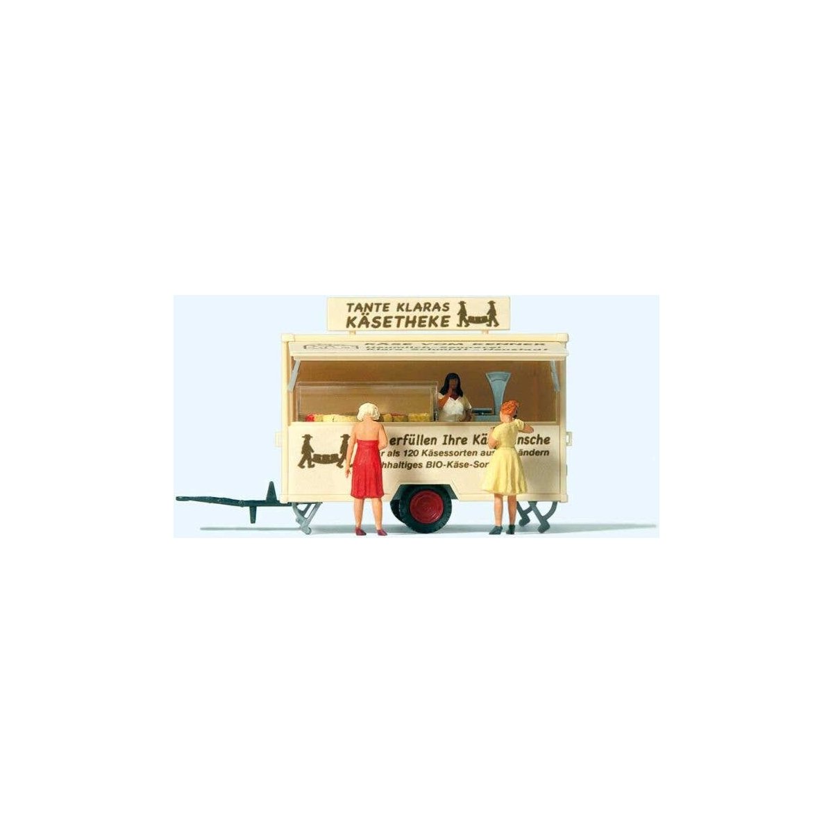 Cheese Concession Trailer with Accessories -- German Lettering, HO, Preiser Kg 10750