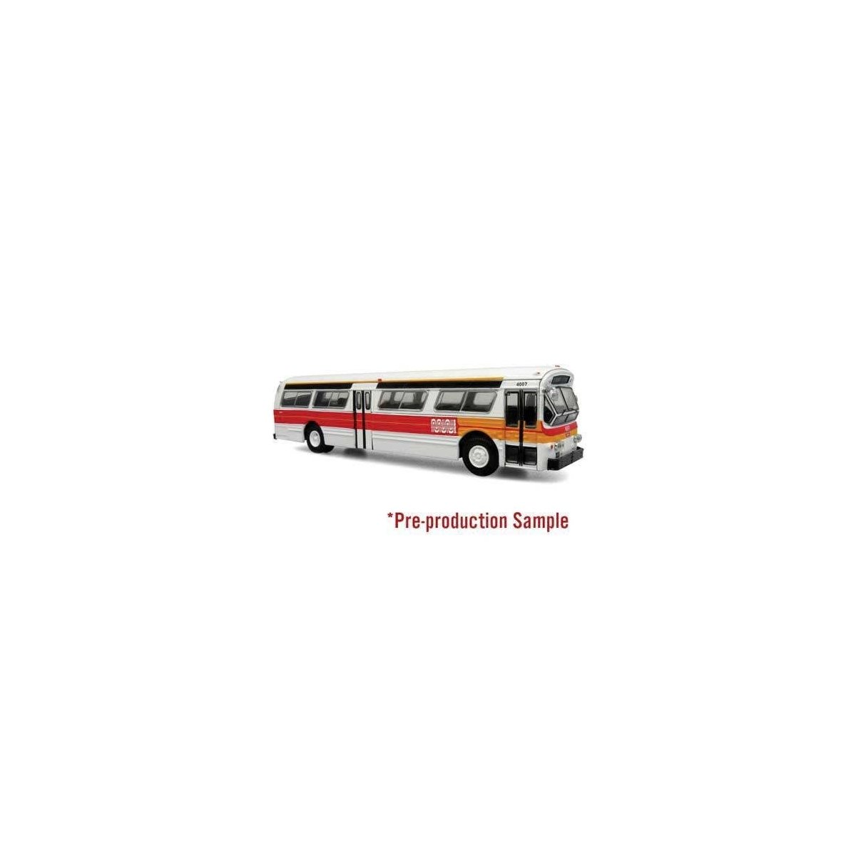1980 GM 53102 (Fishbowl) Bus - Assembled -- San Francisco MUNI (white, red, orange), HO, Iconic Replicas 870596