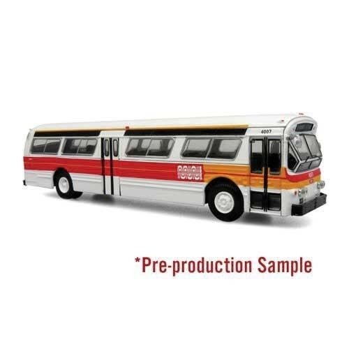 1980 GM 53102 (Fishbowl) Bus - Assembled -- San Francisco MUNI (white, red, orange), HO, Iconic Replicas 870596