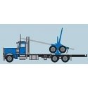 Peterbilt 379 Log Truck with Trailer - Assembled -- Blue, Black, N, Trainworx Inc 47984