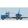 Peterbilt 379 Log Truck with Trailer - Assembled -- Blue, Black, N, Trainworx Inc 47984