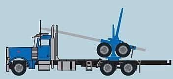 Peterbilt 379 Log Truck with Trailer - Assembled -- Blue, Black, N, Trainworx Inc 47984