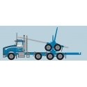 4-Axle Log Truck with Trailer - Assembled -- Gene Whittaker 1 (white, Light Blue), N, Trainworx Inc 58002