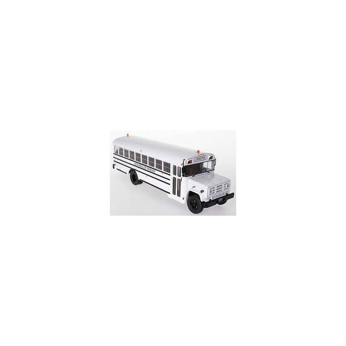 GMC Bus - Assembled -- U.S. Bureau of Prisons (white, black), 1/43, William Tell International Inc HB076