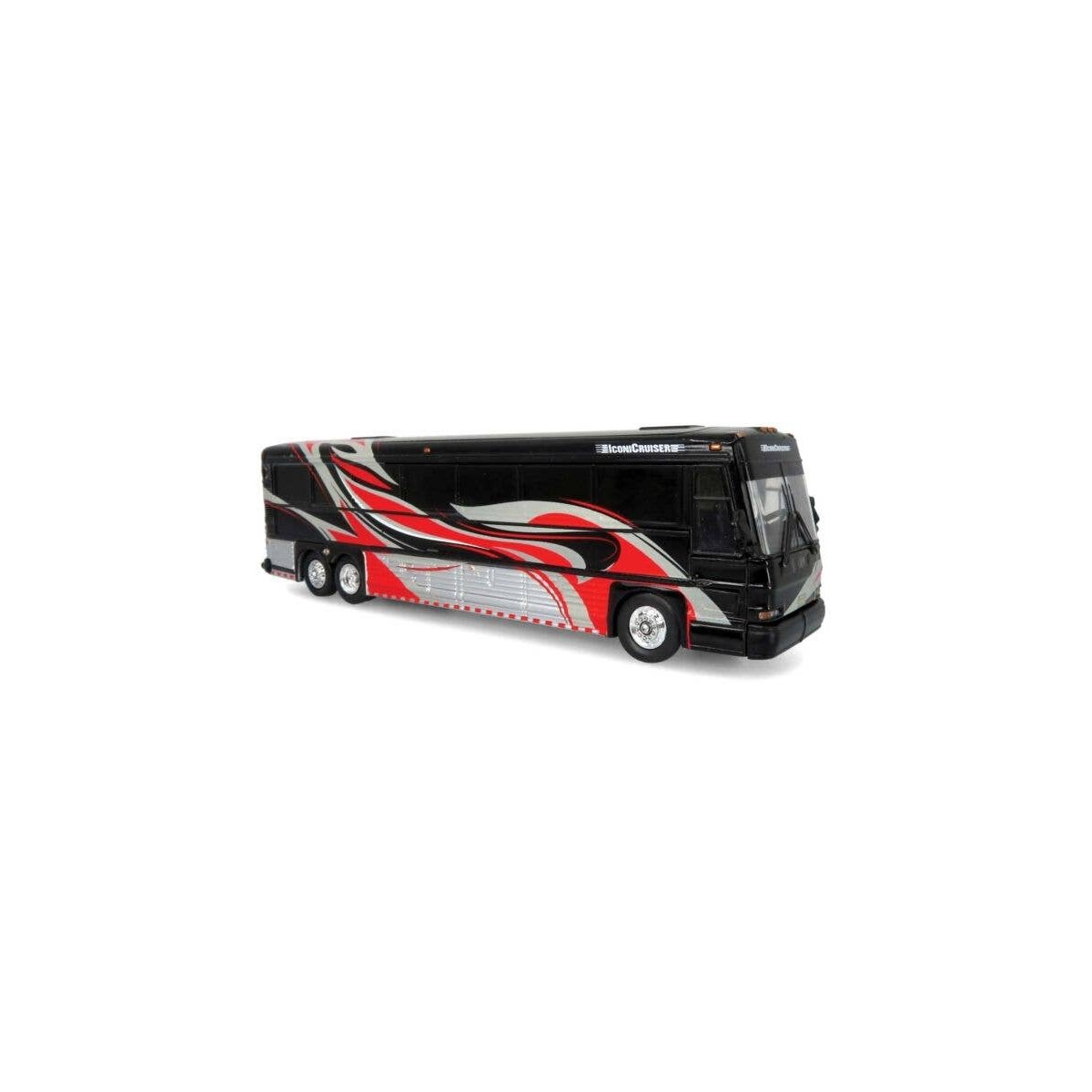 MCI D4000 Coach - Assembled -- IconiCruiser (black, red, silver), HO, Iconic Replicas 870479