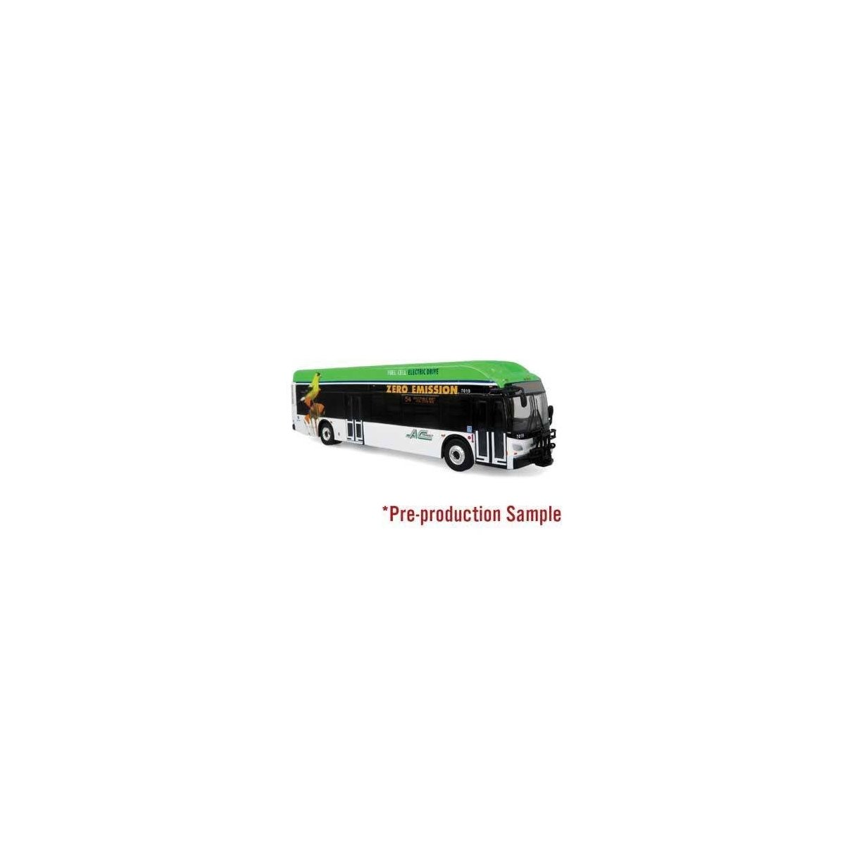 New Flyer Xcelsior Charge FC Bus - Assembled -- AC Transit (white, black, green), HO, Iconic Replicas 870535