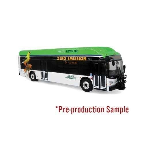 New Flyer Xcelsior Charge FC Bus - Assembled -- AC Transit (white, black, green), HO, Iconic Replicas 870535