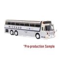 1971 Eagle Model 05 Bus - Assembled -- Michaud Trailways (silver, cream, black), HO, Iconic Replicas 870548