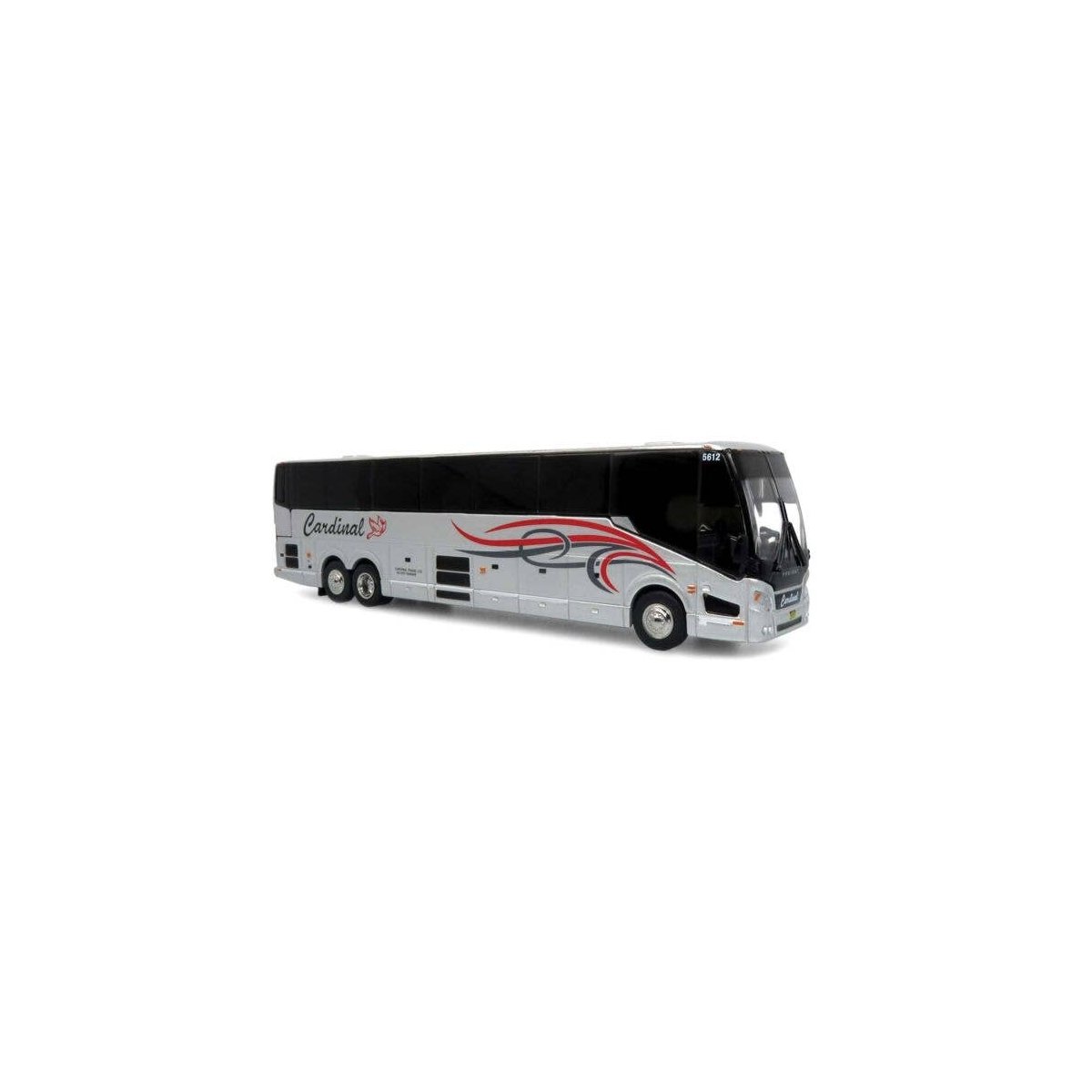 2022 Prevost H3-45 Coach - Assembled -- Cardinal Transportation (white, black, gray, red), HO, Iconic Replicas 870475
