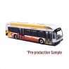 Nova Bus LFSH Transit Bus - Assembled -- MTA Maryland (white, red, yellow), HO, Iconic Replicas 870634