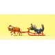 Tourists in the Sleigh -- Sleigh with Driver, Passengers & 2 Horses, HO, Preiser Kg 30420