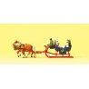 Tourists in the Sleigh -- Sleigh with Driver, Passengers & 2 Horses, HO, Preiser Kg 30420