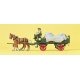 Farm Equipment -- Horse-Drawn Wagon w/Tarp & 2 Figures, HO, Preiser Kg 30446