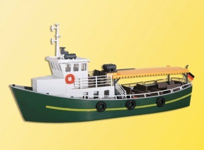 Canal/River Passenger Boat - Kit -- 7-3/16 x 2-7/16 x 3-7/16′ 18.2 x 6.2 x 8.7cm, HO, Kibri 39158