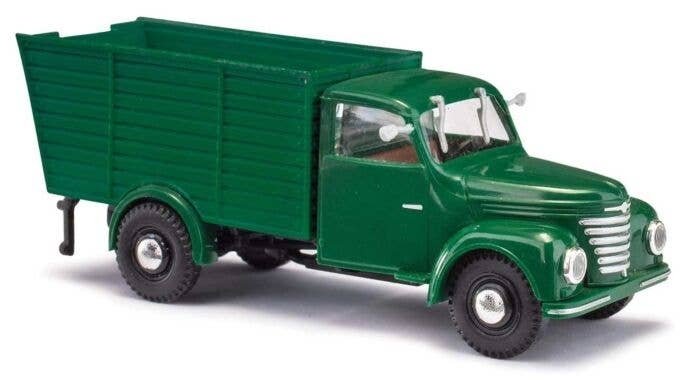 1954 Framo V901-2 Animal Transport Truck - Assembled -- Green, HO, Busch Gmbh & Co Kg 52099