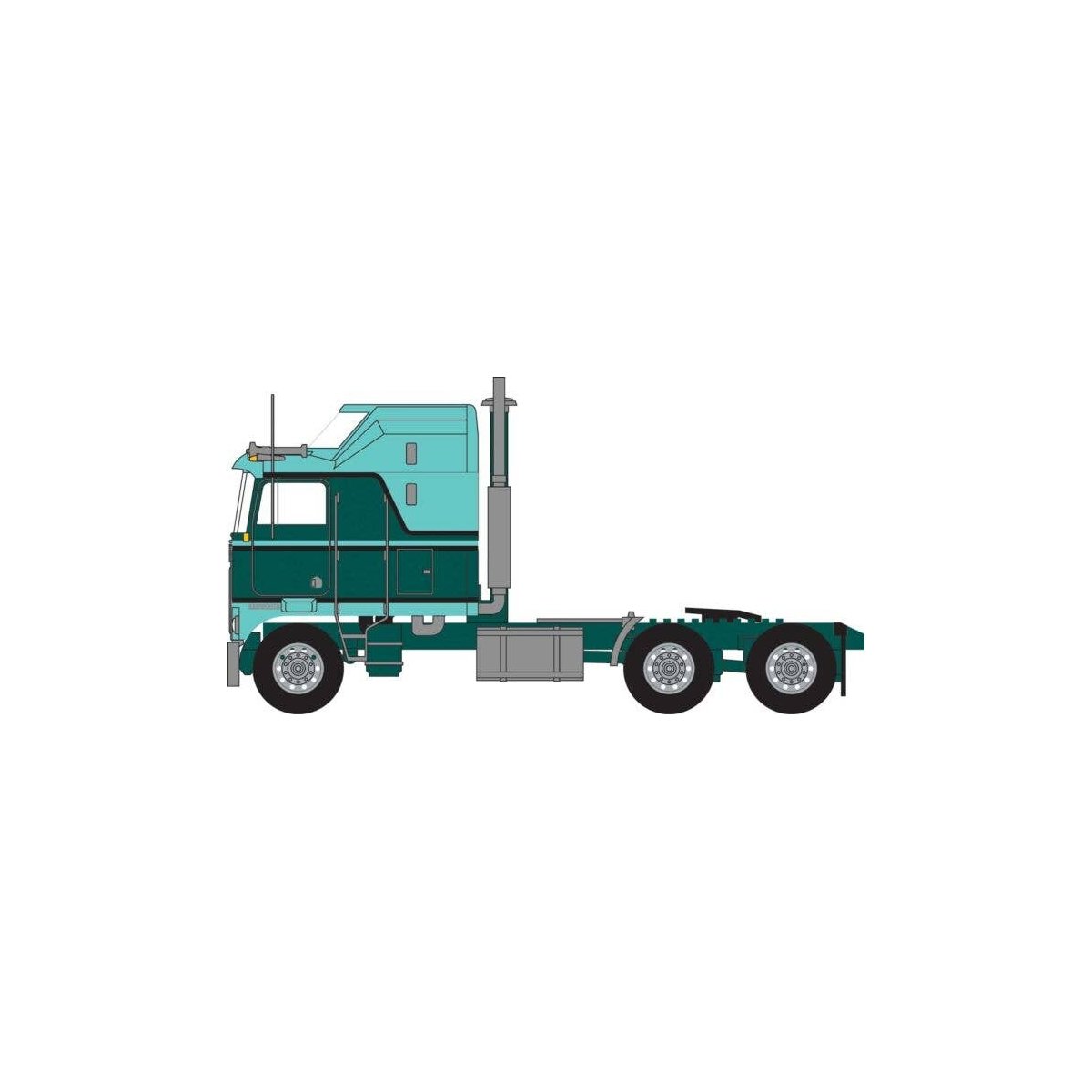1970s Kenworth K100 Potomac Tractor w/Aerodyne Sleeper Cab - Assembled -- Green, N, Trainworx Inc 41064