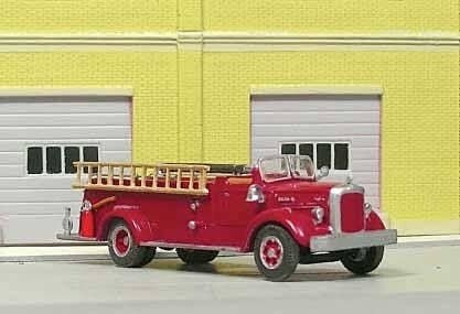 1950-1956 Mack L Fire Pumper - Resin Kit -- Open Cab, Undecorated, HO, Sylvan Scale Models V390