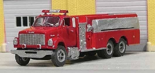 1987-1989 GMC Brigadier Sloped-Hood Fire Tanker/Pumper - Resin Kit -- Unpainted, HO, Sylvan Scale Models V403