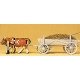 Horse-Drawn Wagon -- Manure Wagon w/Driver, Load & Ox, HO, Preiser Kg 30474