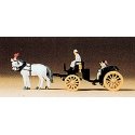 Horse-Drawn Wagon -- Open Carriage - Black, N, Preiser Kg 79481