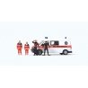 Emergency Volkswagen T 5 Van - Assembled -- With 2 EMT & 2 Divers Neustadt Water Rescue Team (white, , HO, Preiser Kg 33261