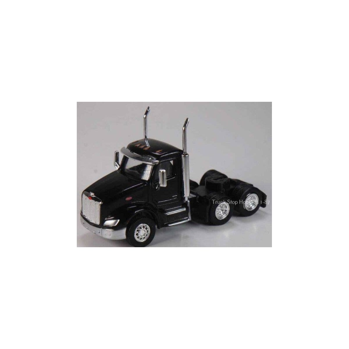 Peterbilt 579 3-Axle Day-Cab Tractor Only 2 Pack - Assembled -- Black, HO, Herpa Models 410534