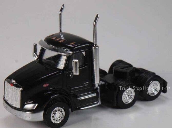 Peterbilt 579 3-Axle Day-Cab Tractor Only 2 Pack - Assembled -- Black, HO, Herpa Models 410534