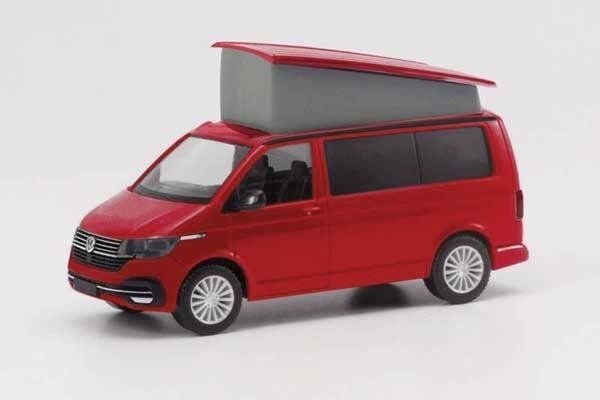 Volkswagen T6.1 Passenger Van California Camper - Assembled -- Green and White, HO, Herpa Models 96805