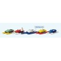 Pedal Boat Rental w/German Sign -- 5 Boats, HO, Preiser Kg 10685