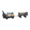 Electric Baggage Truck (Nonoperating) w/Trailer & Driver -- German Railways Early Era III, HO, Preiser Kg 10256