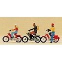 Recreation & Sports -- Mopeds w/Riders, HO, Preiser Kg 10125