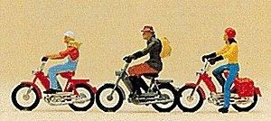 Recreation & Sports -- Mopeds w/Riders, HO, Preiser Kg 10125