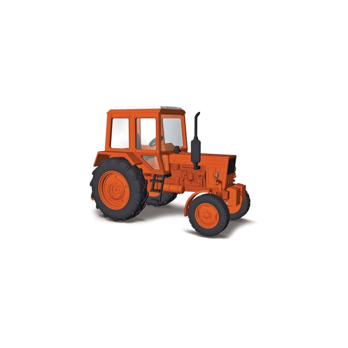 1983 Belarus MTS 80 Farm Tractor - Assembled -- Orange, HO, Busch Gmbh & Co Kg 51300