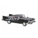 1958 Plymouth Fury - Assembled -- Black, White Flames, HO, Brekina Automodelle 19683