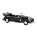 1938 Mercedes-Benz 770K Limousine Convertible - Assembled -- Top Down (black), HO, Brekina Automodelle 21058