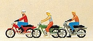 Recreation & Sports -- Motorbikes w/Riders, HO, Preiser Kg 10126