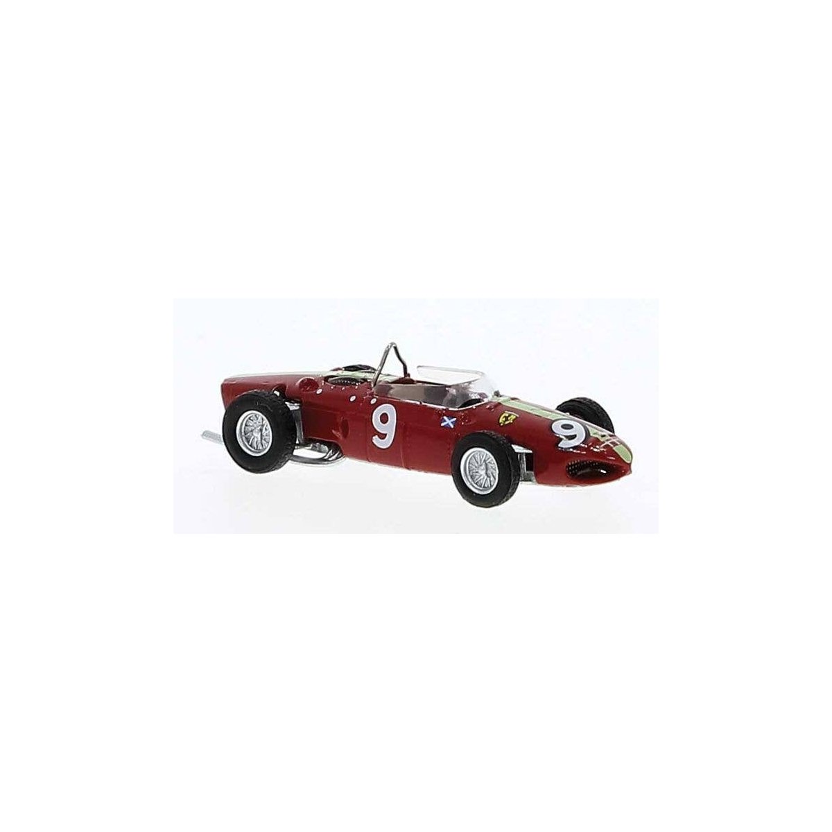 1961 Ferrari F 156 - Assembled -- Innes Ireland 9 Silverstone 1962 (red, white, German Lette, HO, Brekina Automodelle 22995