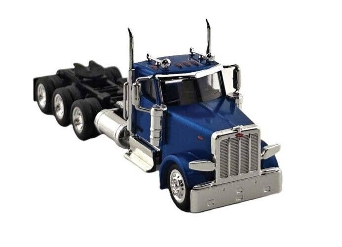 Peterbilt 589 3-Axle Day-Cab Semi Tractor - Assembled -- Metallic Blue, HO, HO Logistics Replicas 589062