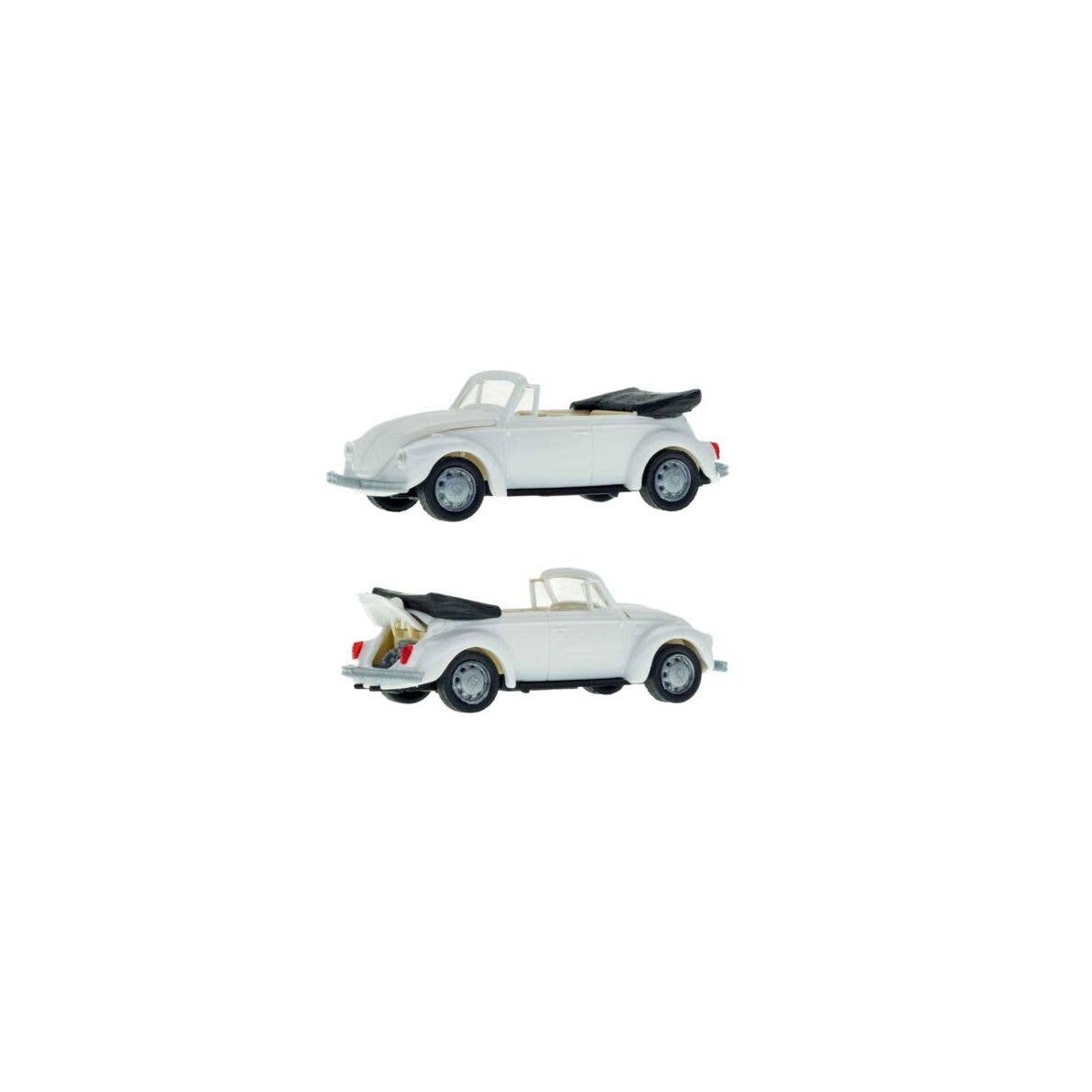 1970-1972 Volkswagen Old-Style Beetle Type 11 1302 Convertible - Kit -- Top Down (white), HO, Kibri 11229